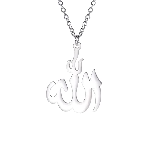 Halskette mit islamischem Text, Symbole, glänzend, arabischer Anhänger, Halskette im Nahen Osten, Halbmond, Allah Daan, muslimische Geschenke, religiöser Schmuck, Geschenke von EUEAVAN
