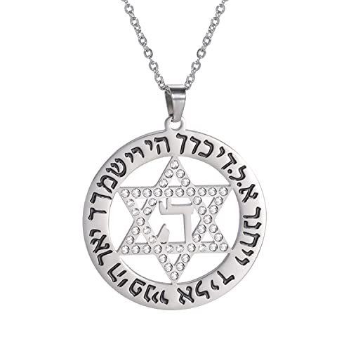 Hebräisch Sechs Mans Stern Diamant Anhänger Halskette Davidstern Halskette Judaica Six Mans Star Herrenschmuck Damen Megan's Star Judaica Israel Schmuck Gfit, Edelstahl, Ohne Edelstein. von EUEAVAN