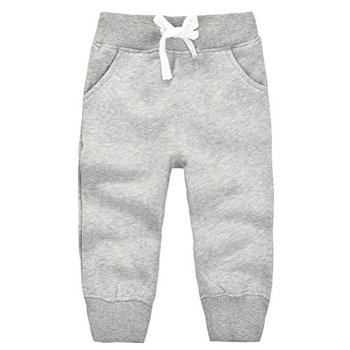 EUFANCE Unisex Baby Jungen Mädchen Hosen Kinder Jogginghose Baumwolle Elastische Taille Sweathosen Winter Pants grau 2 Jahre von EUFANCE