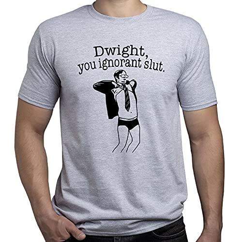 Dwight You Ignorant Schrute Michael Scott Herren T-Shirt Grau XL von EUGINE DREAM
