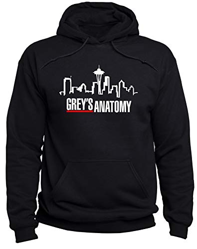 EUGINE DREAM Grey's Anatomy Logo Grey Anatomy Pulli Unisex Kapuzenpullover Schwarz XXL von EUGINE DREAM