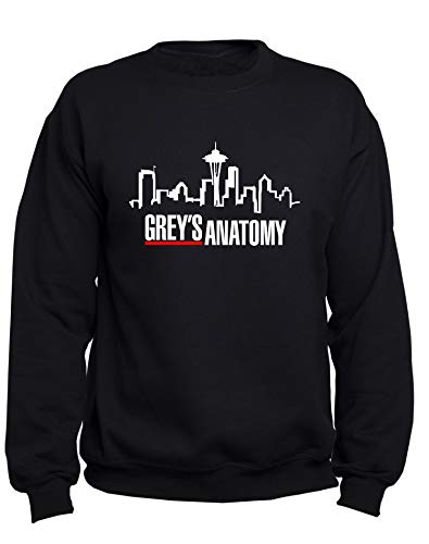 EUGINE DREAM Grey's Anatomy Logo Greys Anatomy Tv Series Unisex Sweatshirt Schwarz 4XL von EUGINE DREAM