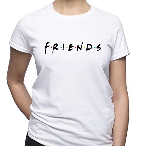Friends TV Logo Friends Tshirt Damen T-Shirt Weiß XL von EUGINE DREAM
