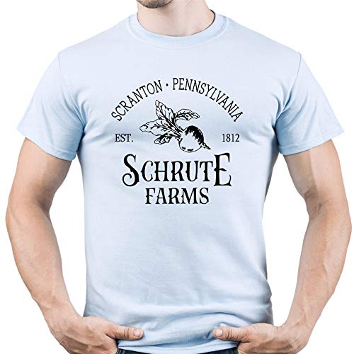 Schrute Farms Scranton Pennsylvania The Office Tv Show Shirt Herren T-Shirt Hellblau M von EUGINE DREAM