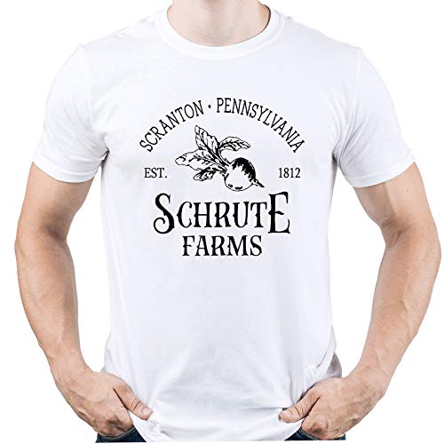 Schrute Farms Scranton Pennsylvania The Office Tv Show Shirt Herren T-Shirt Weiß M von EUGINE DREAM