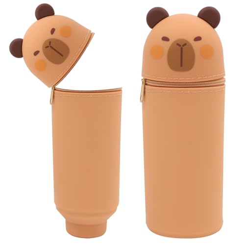 EUGRESS 2-in-1-Bleistift-Etui aus weichem Silikon – Stiftehalter mit Tier-Design, Dunkelbraun, Haut EUGRESS 2-in-1-Bleistift-Etui aus weichem Silikon – Stiftehalter mit Tier-Design, Dunkelbraun, Haut von EUGRESS