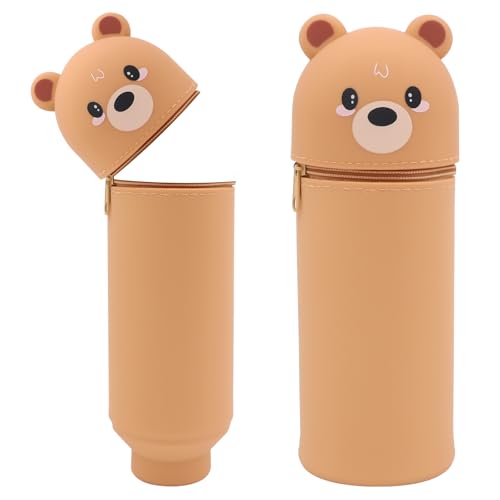 EUGRESS 2-in-1-Bleistift-Etui aus weichem Silikon – Stiftehalter mit Tier-Design, Light Brown, Haut EUGRESS 2-in-1-Bleistift-Etui aus weichem Silikon – Stiftehalter mit Tier-Design, Light Brown, Haut von EUGRESS