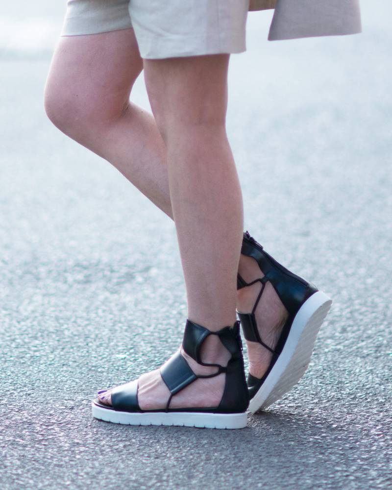 Damen Lederschuhe/Schwarze Sommer Sandalen/Lederschuhe/Schwarze Sandalen/Lederschuhe Von Eug Fashion/Sh0831Ld von EUGfashion