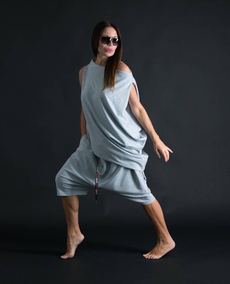 Frauen Jumpsuit, Lässig Set, Haremshose Hose Mit Tiefem Schritt Und Weite Top Piano - Se0782W2 von EUGfashion