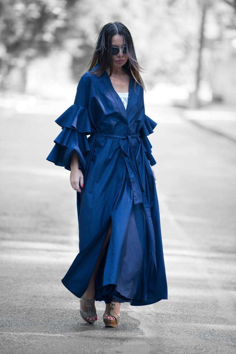Langes Coquette Kleid, Boho Chic Sommer Göttin Maxi Cocktailparty Kleid Daria - Ka0193Ct von EUGfashion