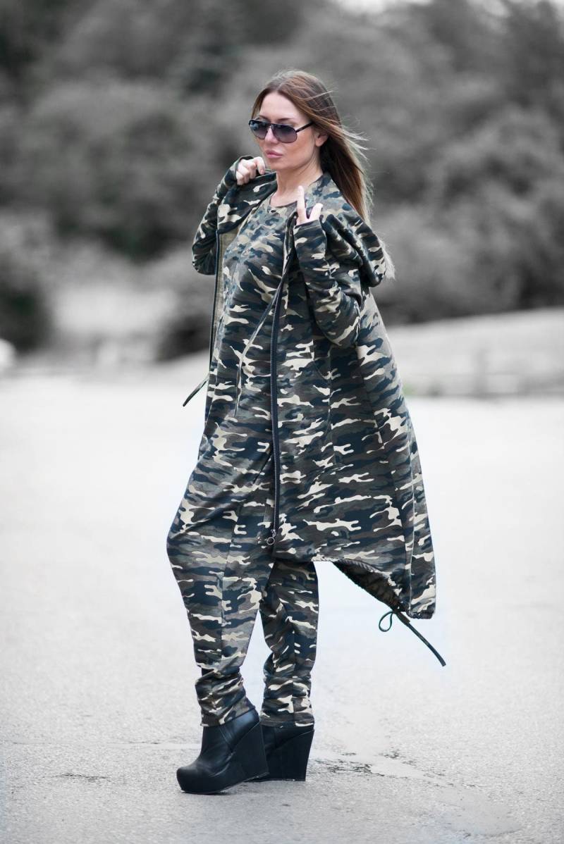 Overall Frauen, Camouflage Overall, Militär Plus Größe Kleidung, Frauen Set, Mit Weitem Bein, Armee Outfit Kamila - Se0650W2 von EUGfashion