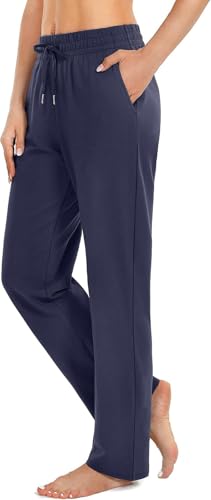 EUHOM Jogginghose Damen Sporthose Lang Baumwolle Yogahose Frauen Bequem Freizeithose Gerades Bein Trainingshose Sweatpants für Jogging Sport Yoga(Navy Blau, S) von EUHOM
