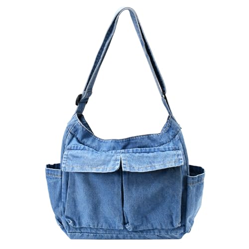 EUIEUT Kuriertasche aus Leinenstoff Canvas Messenger Bag Segeltuchtasche Umhängetasche Crossbody Bag mit Mehreren Taschen Vintage Handtaschen Freizeittasche mit groß Fassungsvermögen für Alltag von EUIEUT