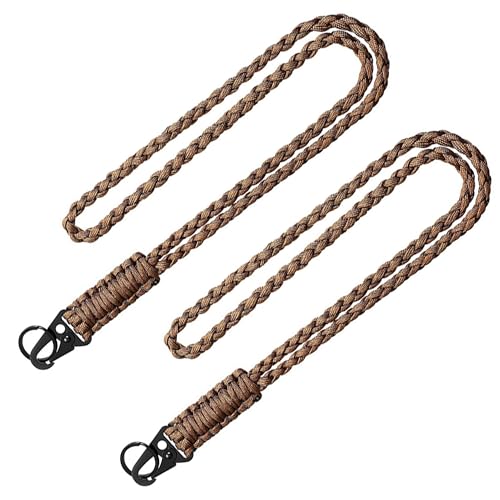 EUIOOVM 2 Stück Paracord Schlüsselband, Neck Lanyard Langes Handgelenk Paracord, Schlüsselanhänger Schlüsselband mit Karabiner für Schlüssel Handy Kamera von EUIOOVM