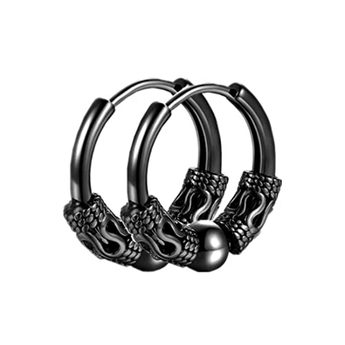 Creolen Vintage medizinischer Edelstahl durchbohrt Knorpel Schmuck Creolen geeignet für Männer und Frauen hypoallergene Punk Hip Hop Ohrringe schwarz von EUJEBEDA