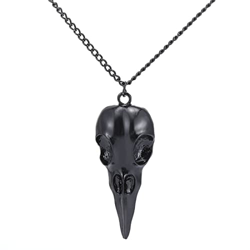 Herren Wikinger Rabe/Wolf Anhänger Halskette Doppelter Rabe Wolfskopf Gothic Punk Stil Edelstahl Vergoldet Nordische Mythologie Amulett Religiöser Schmuck. von EUJEBEDA