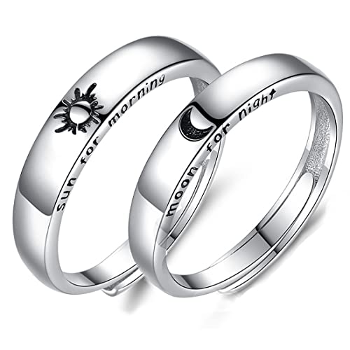 Paar Ring Paar Ring für Frauen Männer Bands Verlobungspaar Ringe Ehering Ring Set Bands Braut Ring verstellbar offen Sonne Mond Ring. von EUJEBEDA