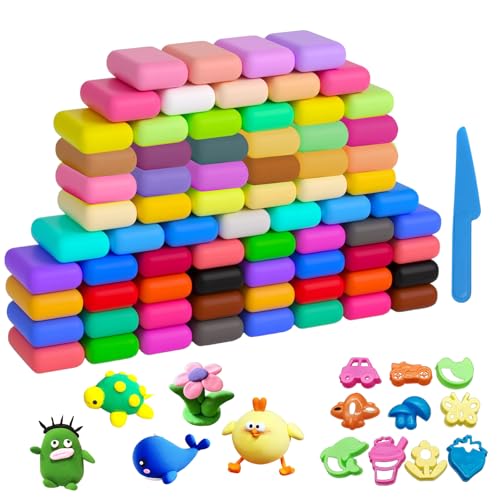 Lufttrocknende Magische Knete 72 Farben Kinder Bastelset – DIY Kreatives Spielen Förderung Feinmotorik Hand-Auge-Koordination für Kinder und Erwachsene – Sicher Ungiftig Leicht Formbar von EULAPGOE