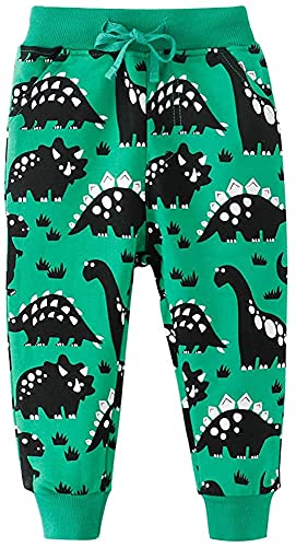 EULLA Hose Für Jungen Joggerhose Dinosaurier Kinder Baumwoll Sporthose Casual Sweathosen DE 122 von EULLA