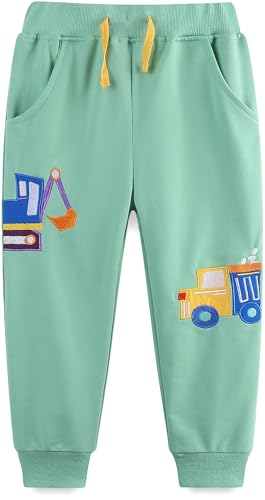 EULLA Jungen Bottoms Jogginghose Bagger Muster Sweathose Kinder Baumwolle Sporthose Jogger Hose 122 von EULLA