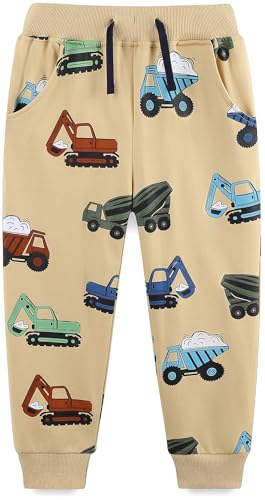 EULLA Jungen Bottoms Jogginghose Bagger Muster Sweathose Kinder Baumwolle Sporthose Jogger Hose 98 von EULLA