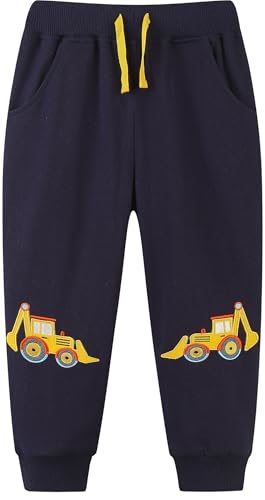 EULLA Jungen Bottoms Jogginghose Bagger Muster Sweathose Kinder Baumwolle Sporthose Jogger Hose 98 von EULLA