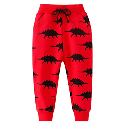 EULLA Jungen Bottoms Jogginghose Dinosaurier Muster Sweathose Kinder Baumwolle Sporthose Jogger Hose 92 von EULLA