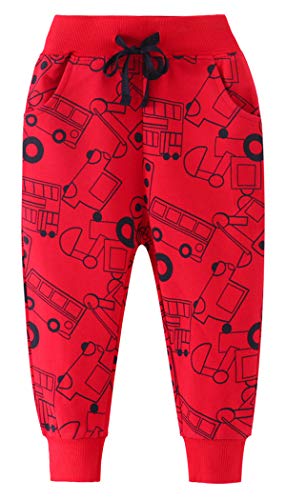 EULLA Jungen Sweathose Babyhose Baumwolle Warme Hose Kinder Karikatur Wagen Jogginghose DE 92(1-2Jahre) von EULLA