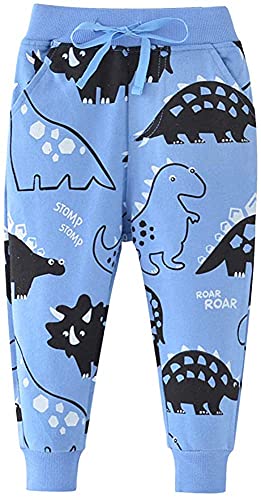 EULLA Kinder Dinosaurier Hose Jungen Sporthose Baumwoll Karikatur Freizeithose Jogger Hose DE 116 von EULLA