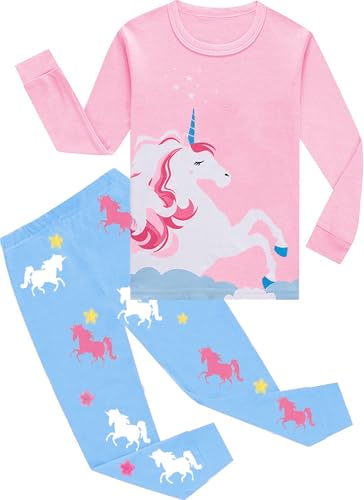 EULLA Kinder Mädchen Schlafanzüge Langarm Baumwolle Winter Pyjama Set Einhorn Zweiteilig Nachtwäsche 2 Jahre alt I-Rosa Einhorn DE 98 EULLA Kinder Mädchen Schlafanzüge Langarm Baumwolle Winter Pyjama Set Einhorn Zweiteilig Nachtwäsche 2 Jahre alt I-Rosa Einhorn DE 98 von EULLA