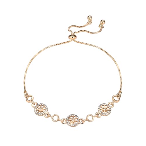 EUMENIDES Armband Damen mit Shining 5A Zirkonia Kristall Tennis Armband,Verstellbares Armband (Sechszackiger Stern) von EUMENIDES