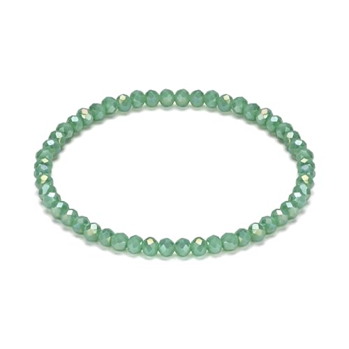 EUMENIDES Natürlichen Kristall Edelstein Armband, 4MM, Damen Kristall Armband. (Blau Grün&Farbe，4MM) von EUMENIDES
