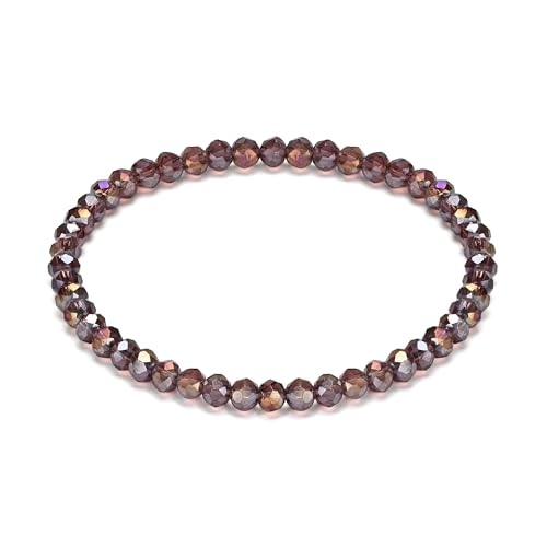 EUMENIDES Facettiertes Kristallstein-Armband，4MM，Kristall Armband für Damen, (Hellgrün Grau,4MM) von EUMENIDES