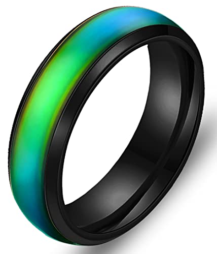 EUMENIDES stimmungsring,Farbwechselring，Farbwechselringe für Herren und Damen, temperaturempfindliche Farbwechselringe, personalisierte Mode-Paarringe, (Stahlfarbe-Schwarz-, C 69mm（21.5）) von EUMENIDES