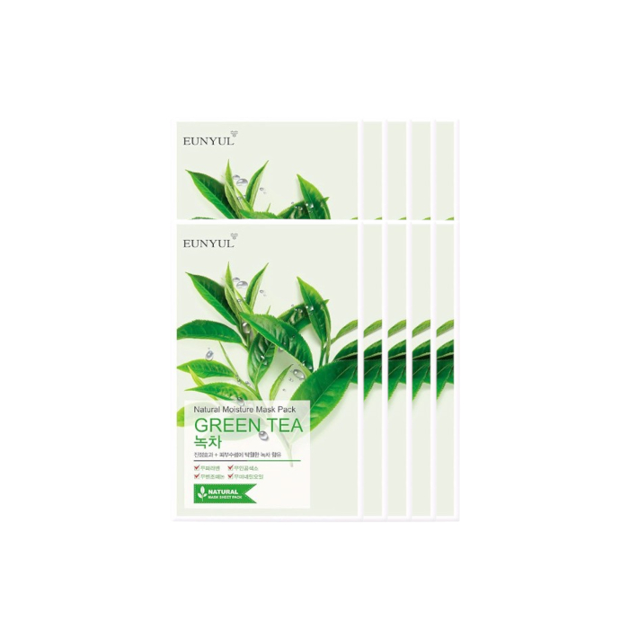 EUNYUL - Natural Moisture Mask Pack - Green Tea - 10pcs set von EUNYUL
