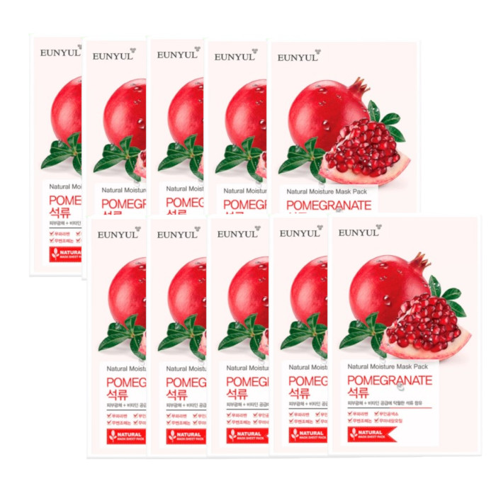 EUNYUL - Natural Moisture Mask Pack - Pomegranate - 10pcs set von EUNYUL