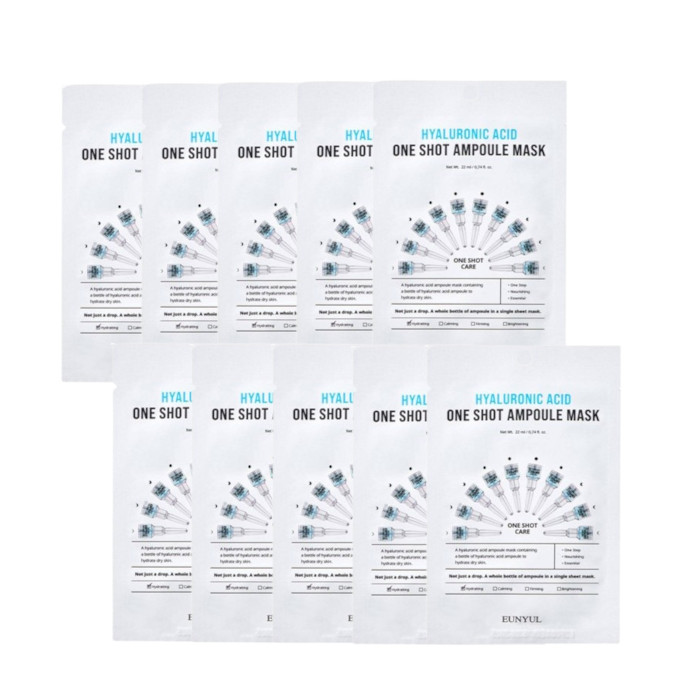 EUNYUL - One Shot Ampoule Mask - Hyaluronic Acid - 10pcs set von EUNYUL