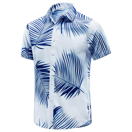 EUOW Hawaiihemd Herren Kurzarm Bedruckt Button Down Sommer Strandkleid Hemden, Yzbl, Mittel von EUOW