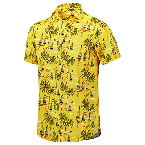 EUOW Herren Hawaiihemd Kurzarm Bedruckt Button Down Sommer Strandkleid Hemden - - XX-Large von EUOW