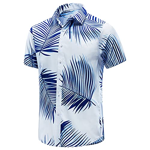 EUOW Herren Hawaiihemd Kurzarm Gedruckt Button Down Sommer Strand Kleid Shirts, Yzbl, XX-Large von EUOW