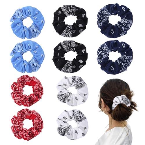 EUPSIIU 10 Stücke Damen Seide Scrunchies, Scrunchies Samt, Pferdeschwanzhalter Seide, Scrunchies Satin, Weich Haargummis Elastische, Mädchen Scrunchies Set, für Damen und Mädchen von EUPSIIU