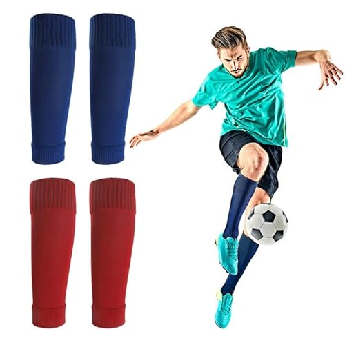 EUPSIIU 2 Paar Ärmel für Fußballsocken Herren, Elastisch Fußball Schienbeinschutz Socken, Grip Socken Sportsocken Trainingssocken, Schienbeinschutz Socken Fußball Sleeve für Fußballspiele von EUPSIIU