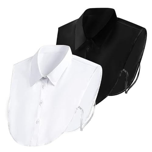 EUPSIIU 2 Stück Frauen Kragen Damen Abnehmbare Hälfte Shirt Bluse Damenhalb Fake Hemd Blusenkragen Krageneinsatz Fake Kragen Halb Gefälscht Abnehmbare Kragen Bequem für Damen Büro von EUPSIIU