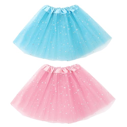 EUPSIIU 2 Stück Tutu für Mädchen, 3-lagig Prinzessin Ballettrock, Tutu Klassisch, Minirock Tanzkleid Partykleid Tütü, Ballettkleidung Damen, Prinzessin Tüllrock, für Dress Up Party, Ballett von EUPSIIU