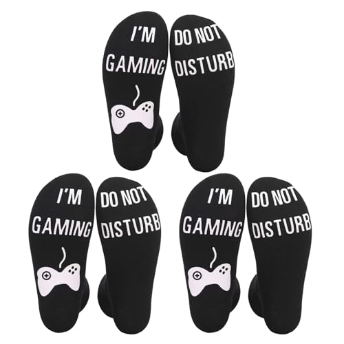 EUPSIIU 3 Pairs Funny Socks for Men and Women, Do Not Disturb I'm Gaming Novelty Cotton Socks, Gaming Socks Gifts for Gamer, Non-Slip Socks, Gaming Socks, Unisex Gift for Gamers von EUPSIIU