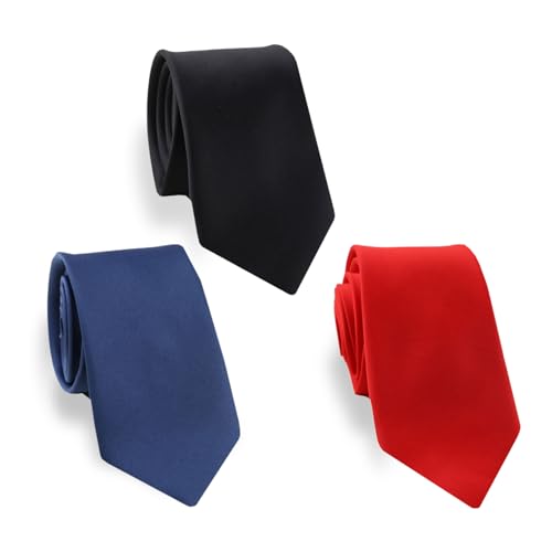 EUPSIIU 3 Stück Herren klassische Krawatte, Herren Klassische Formelle Elegant Satin Schmale Krawatte, Klassische Hochzeit Business Krawatte für Büro oder Festliche Veranstaltunge (3 Farben) von EUPSIIU