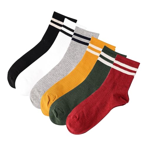 EUPSIIU 6 Paar Sneaker Socken Damen Damensocken, niedlich, lustig, gestreift, Herzform, Baumwolle,Füßlinge Baumwolle Sportsocken Atmungsaktives Kurz Socken Damen Gepolsterte Laufsocken (Mehrfarbig) von EUPSIIU