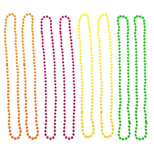 EUPSIIU 8 Stücke Neon Perlen Halskette, Halskette mit Neonfarbenen Perlen, 80er Jahre Vintage Halsketten, Mode Accessoires, Neon Schmuck für Verkleidungen, Festivals, Mottoparty (Mehrfarbig) von EUPSIIU