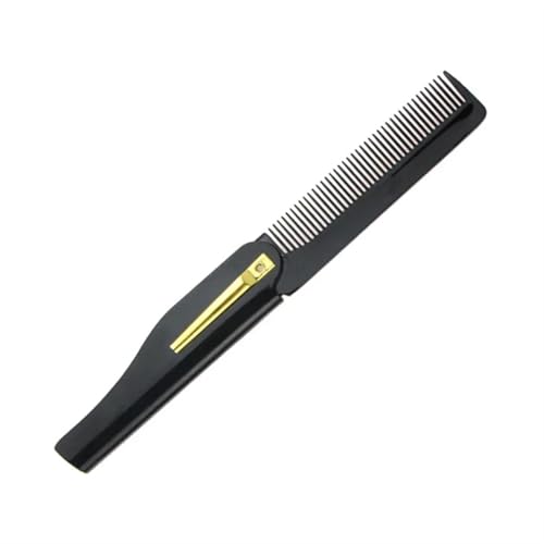 Kamm Design Foldable Hair Comb Pocket Clip Moustache Beard Styling Tool Hairdressing for Men Women Combs(1pcs-Black and gold) von EURDFHY