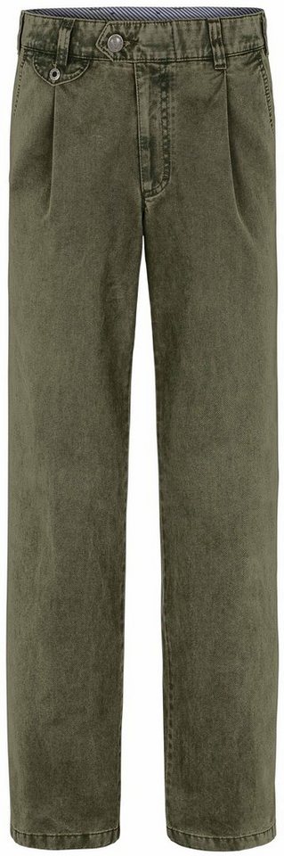 EUREX by BRAX Regular-fit-Jeans EUREX BY BRAX Bundfalten-Jeans Fred oliv kariert Regular Fit Langarm von EUREX by BRAX